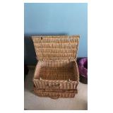 (3) Willow wicker baskets, 16"L 18"L & 19"L