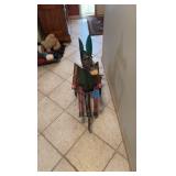 Metal Multicolor Donkey Tricycle Planter