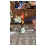 (2) Candlestick holders; (2) vases; (1) lamp