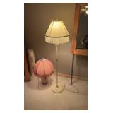 Vintage boudoir table lamp and floor lamp