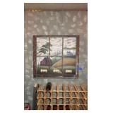 Wine free-standing rack American folk art 32” x 30”