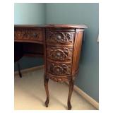 Vintage Kidney-shaped writing desk Victorian Revival style