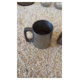 Coasters, London plates, pewter cups.