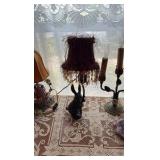 (4) lamps; (2) vases; (1) amethyst