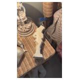 Victorian Couple Lamp; Chalkware figurine, Harlequin clown