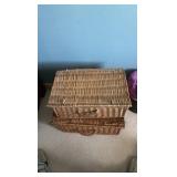 (3) Willow wicker baskets, 16"L 18"L & 19"L