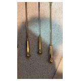 Brass fireplace tool set