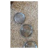 Vintage Hammered coaster. woven demijohn flask, Buenilum Micarta tray