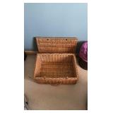 (3) Willow wicker baskets, 16"L 18"L & 19"L