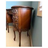 Vintage Kidney-shaped writing desk Victorian Revival style