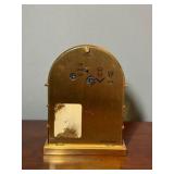 Vintage brass table lamp & Brass Bulova desk clock