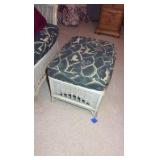 Wicker chair with matching footrest