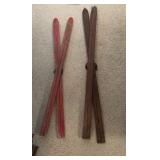 Decorative wood skis