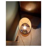 Vintage Brass Lamp with wood base and drum shaped shade
