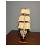 Pair of Nautical Ship Models – Classic Sailing Schooner & Fishing Boat Display