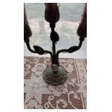(4) lamps; (2) vases; (1) amethyst