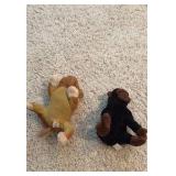 (5) stuffed animals, 4 of them are Ty