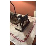 Dog figural table lamp; (2) dog figurines