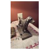 Dog figural table lamp; (2) dog figurines