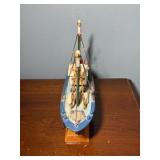 Pair of Nautical Ship Models – Classic Sailing Schooner & Fishing Boat Display