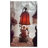 (4) lamps; (2) vases; (1) amethyst