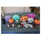 Box of halloween decorations and cr...