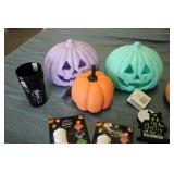 Box of halloween decorations and cr...