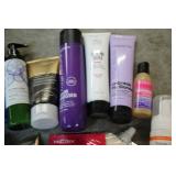 Variety of hair care products...