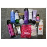 Variety of hair care products...