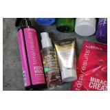 Variety of hair care products...