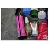 Variety of hair care products...