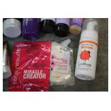 Variety of hair care products...