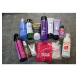Variety of hair care products...