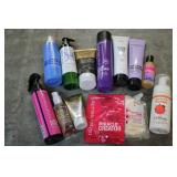 Variety of hair care products...
