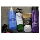 Variety of hair care products...