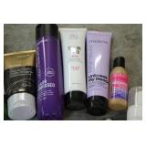 Variety of hair care products...