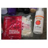 Variety of hair care products...