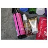 Variety of hair care products...