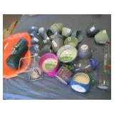Lot of small bowls, citronella cand...