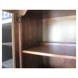 Vintage wood China cabinet with upp...