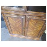 Vintage wood China cabinet with upp...