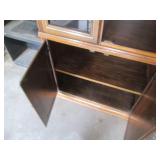 Vintage wood China cabinet with upp...