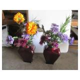 Metallic Red glass 17in vases with ...