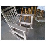 Project wood framed rocker, stools ...