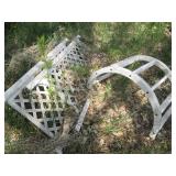 White plastic outdoor garden archwa...