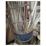 Metal 55-gallon drum containing a w...