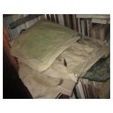 Misc plastic and canvas  tarps or coverings of unknown ...