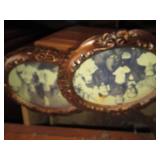Ceramic statue and misc dish displa...