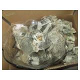 Vintage clear cut glass punch bowl,...
