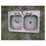 Stainless steel dual basin kitchen ...